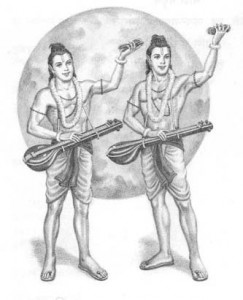 Куша и Лава воспевают Рамаяну