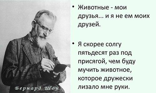 Бернард Шоу о вегетарианстве
