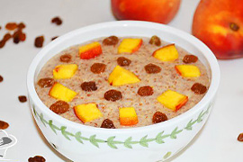 Льняная каша с корицей и изюмом